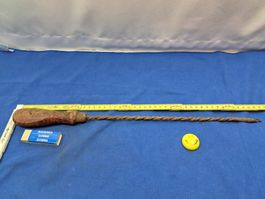 1 schöne antike Hand Bohrer Raspel, 46cm (LOT1752XL#AWZ9)