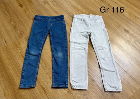 Mädchen Hosen Jeans Gr 116 2Stk guter Zustand