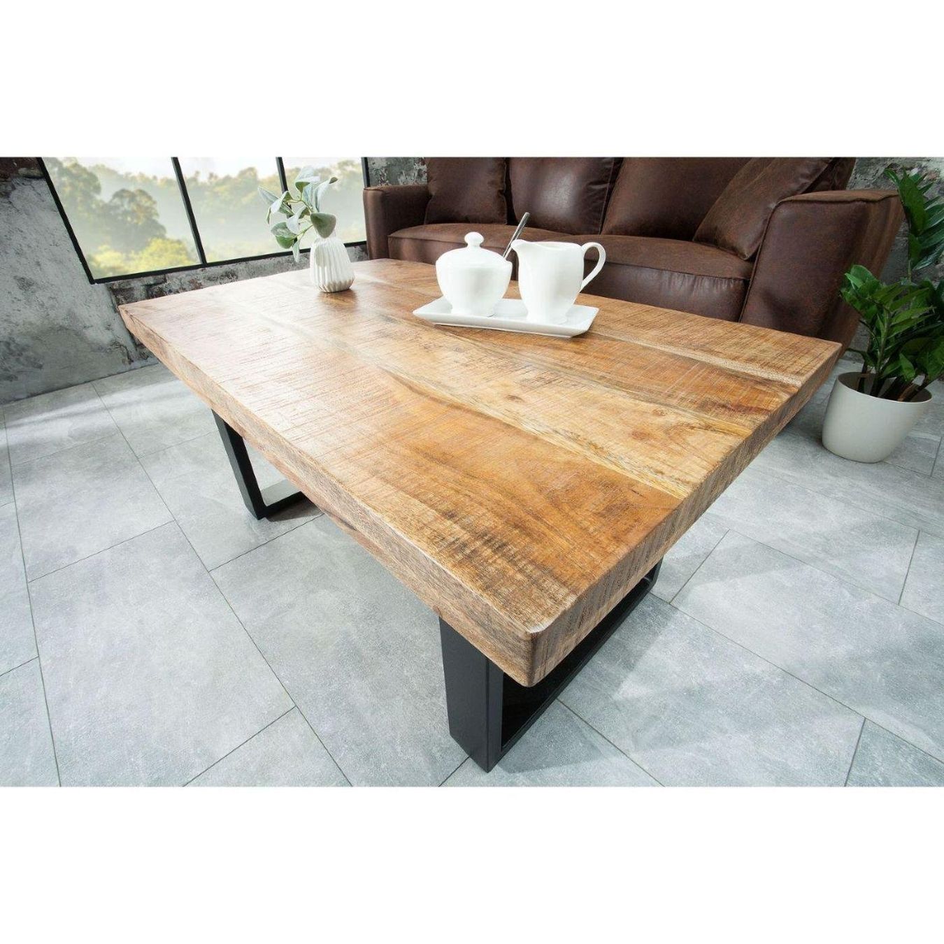Tische: Couchtisch Vintage Loft I 100cm natur Mango – Neu und originalverpackt aus Winterthur von aredo 3