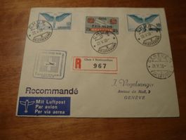 Sonder-Flugbrief Swissair 1944, Pro Aero, schön frankiert