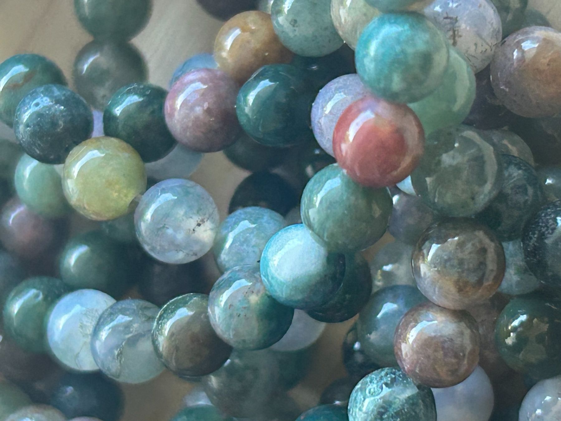 Minerali & Pietre curative: Strang echte Indien agate beads 6 mm – Nuovo e nell'imballaggio originale da Niederrohrdorf venduto da Ytobi 2