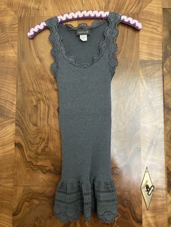 Rosemunde Copenhagen grey top with lace, size S, summer