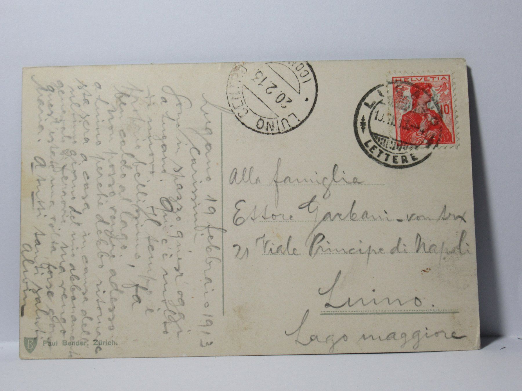 Cartoline postali: Lugano - Paradiso  1913 – Usato da Grenchen venduto da Bluemchen1900 1