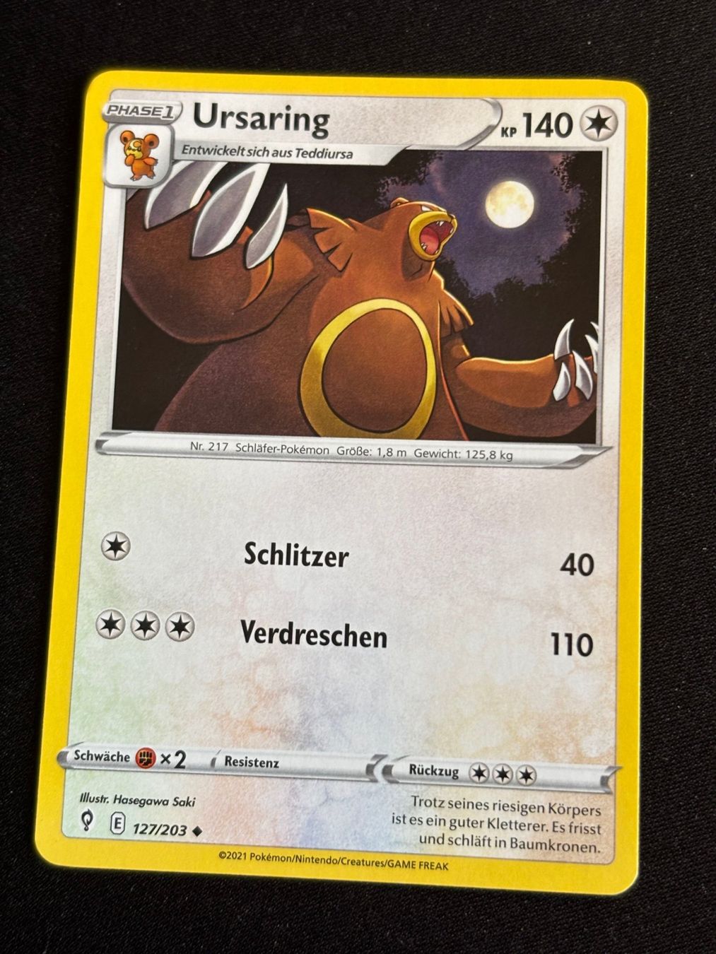 Pokémon Sammelbilder & Trading cards: Pokemon Ursaring - Evolving-Skies 127/203 - Deutsch – Gebraucht aus Bern von Big_GS