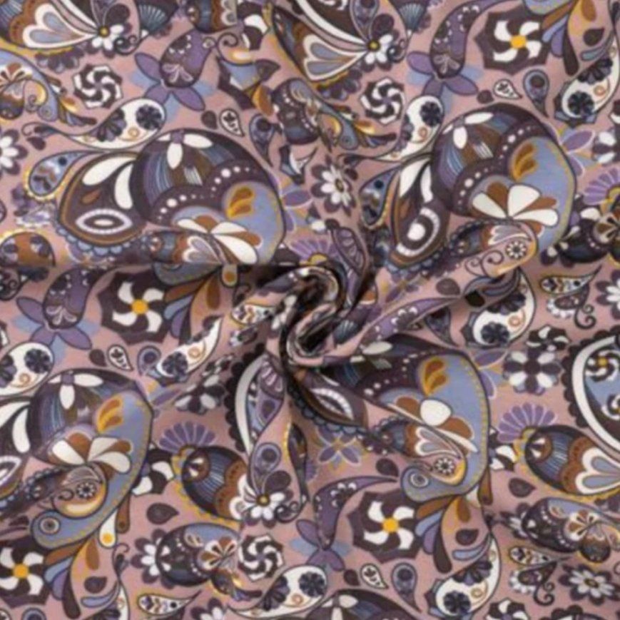 Tessuti: Baumwolljersey Paisley Muster - altgave – Nuovo e nell'imballaggio originale da Steg im Tösstal venduto da J.Kreisl 1