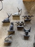 Metallskulpturen geschmiedet diverse Formen 7 Stück