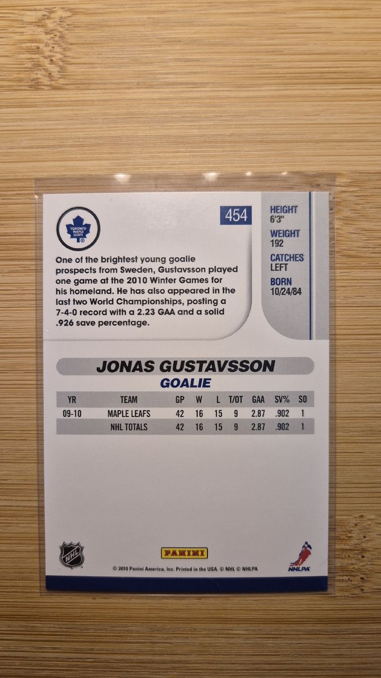 NHL Sammelbilder & Trading cards: NHL Jonas Gustavsson Toronto Maple Leafs – Gebraucht aus Bellach von IceCards-80 1