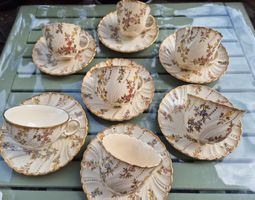 7 Kaffeetassen Goldrand, Louis XV, Sarreguemines