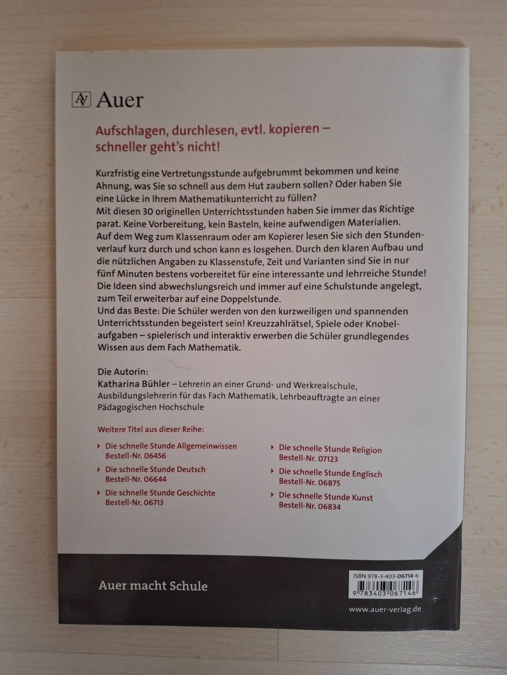 Libri: Die schnelle Stunde Mathematik - Sekundarstufe I, Auer – Usato da Walterswil SO venduto da Jerry_maus 1