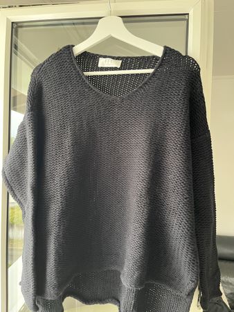 FFC neuer schwarzer Strickpullover Kaschmir Wolle