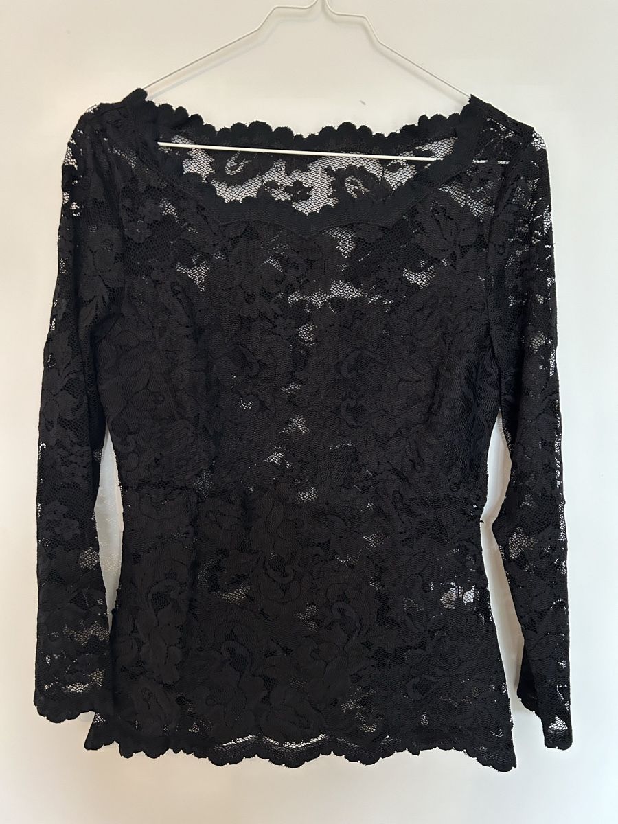 Top: Neues elegantes Spitzenoberteil in schwarz – Nuovo e nell'imballaggio originale da Zürich venduto da hei_7gtp