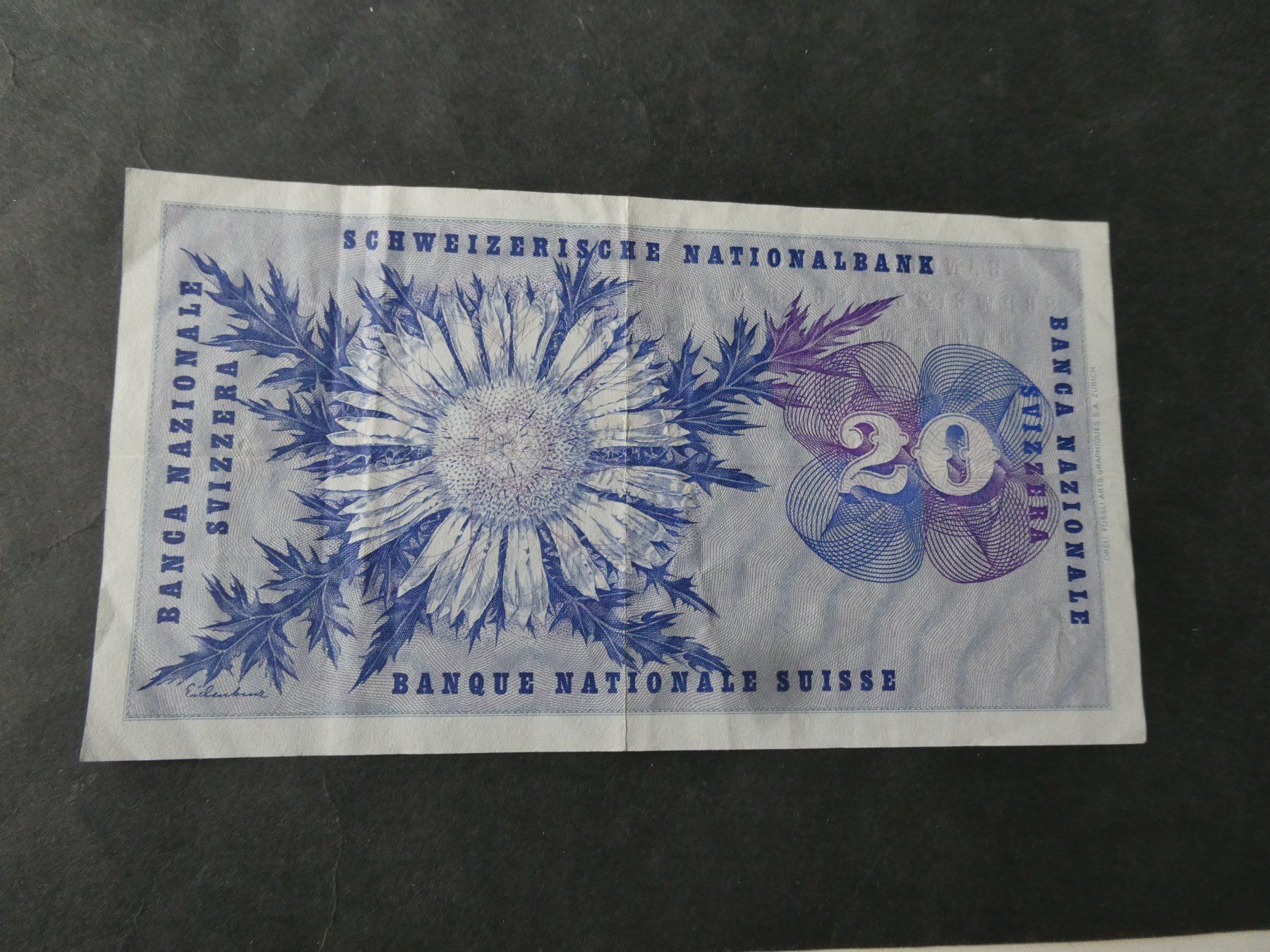 Banconote: Schweiz 1969, 20 Franken – Usato da Hinterforst venduto da Rohusri 1