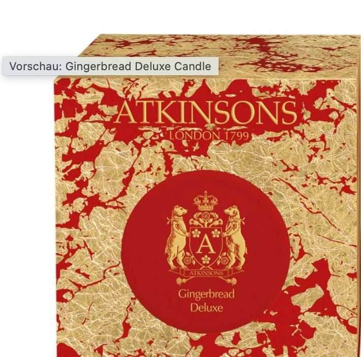 Candele: Atkinsons GINGERBREAD DELUXE Duftkerze – Nuovo e nell'imballaggio originale da Kastanienbaum venduto da swi_8n56 3