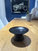 Petit bougeoir noir décoratif - ambiance chaleureuse