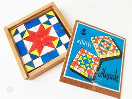Würfel Mosaik 6x6 Holzspielzeug Vintage Puzzle Bauhaus