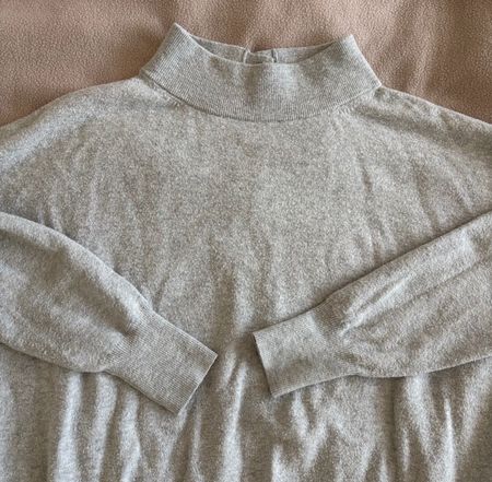 French Connection Grey Mock Neck Sweater L
