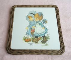 Sarah Kay Untersetzer 18cm x 18cm aus den 70ern