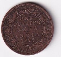 India British 1/4 anna 1875 ss-vorz
