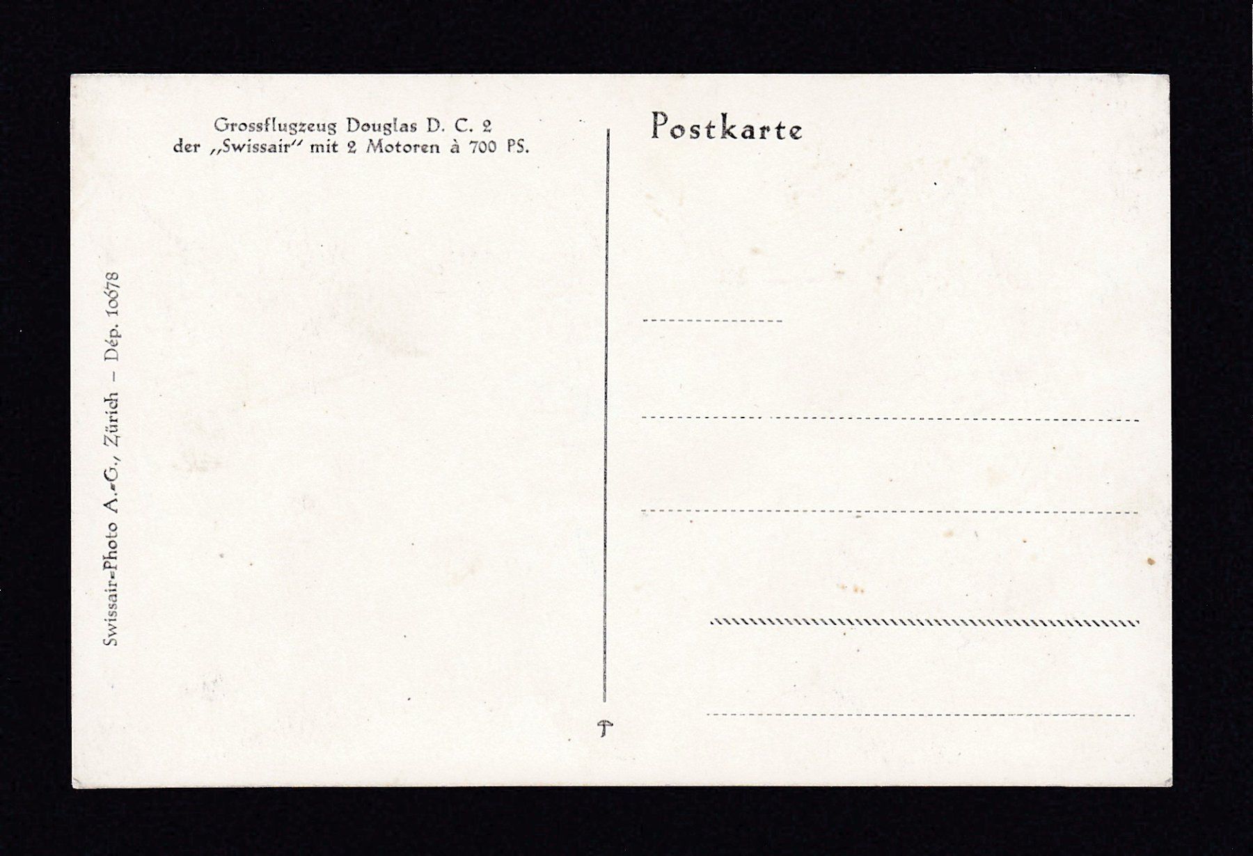 Cartoline postali: Grossflugzeug SWISSAIR Douglas D.C.2 – Usato da Reiden venduto da cinfis 1