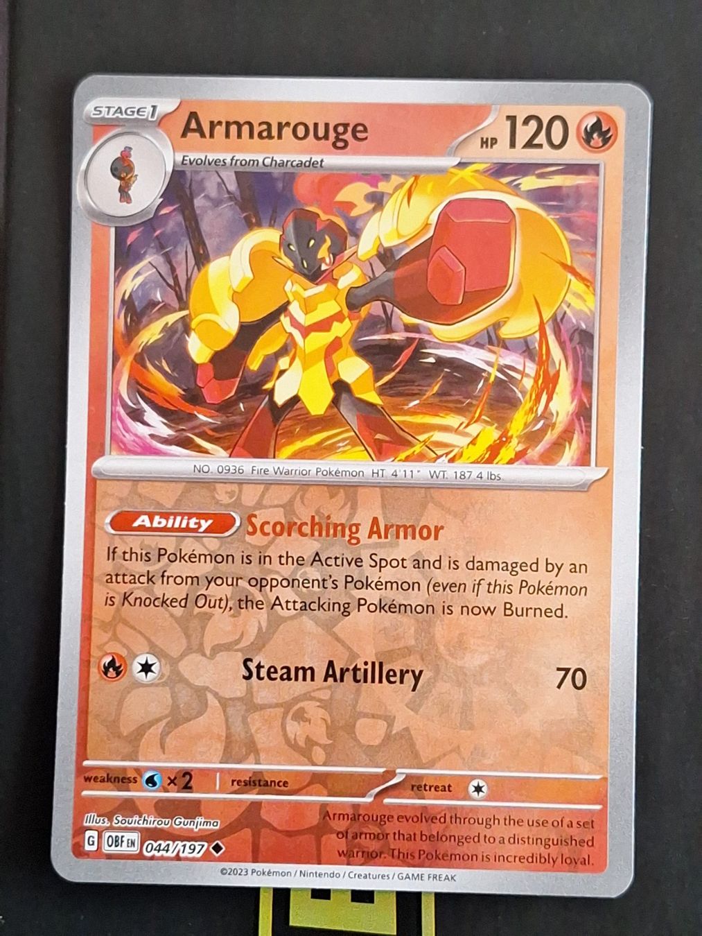 Pokémon Carte collezionabili: Armarouge - Pokemon Reverse Holo Obsidian Flames – Usato da Altstätten SG venduto da GGsGameshop