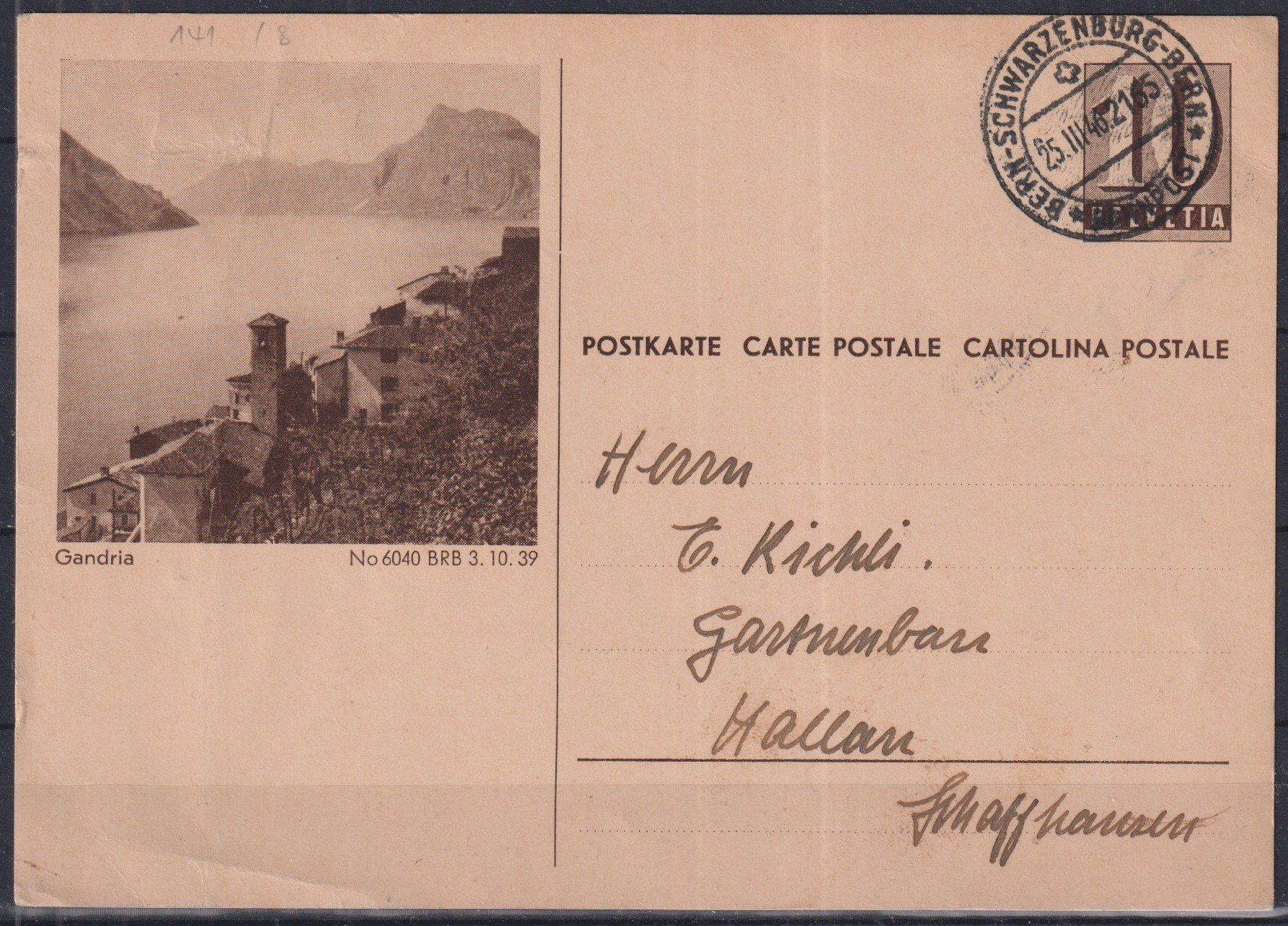 Alle Briefmarken: C46) Postkarte Gandria – Gebraucht aus Claro von Chanty7