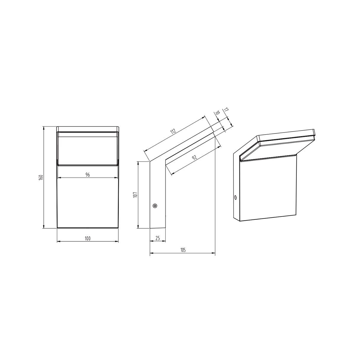Lampade: LED Aussen Wandleuchte, IP54, Anthrazit – Nuovo (secondo la descrizione) da Kreuzlingen venduto da Smart-Light 4
