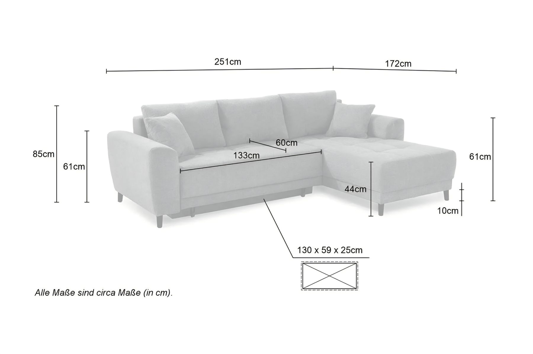 Divani: Sofa neu mit Bettfunktion links oder rechts montiert werden. – Nuovo e nell'imballaggio originale da Lützelflüh-Goldb venduto da Rampenverkauf_72_ 2