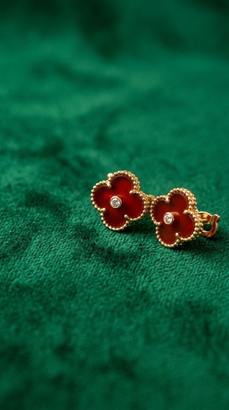 Boucles d'oreille: Boucles d'oreilles trèfle rouge – Neuf avec emballage d'origine à St-Maurice par Sandrinette123 1