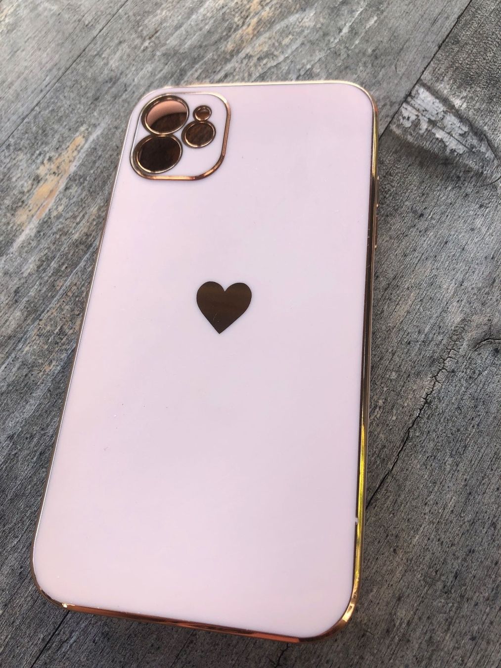 Apple Coques & Protection écran: Rosa Herz Hülle iPhone  Gold Rand – D'occasion à Andwil SG par schmei