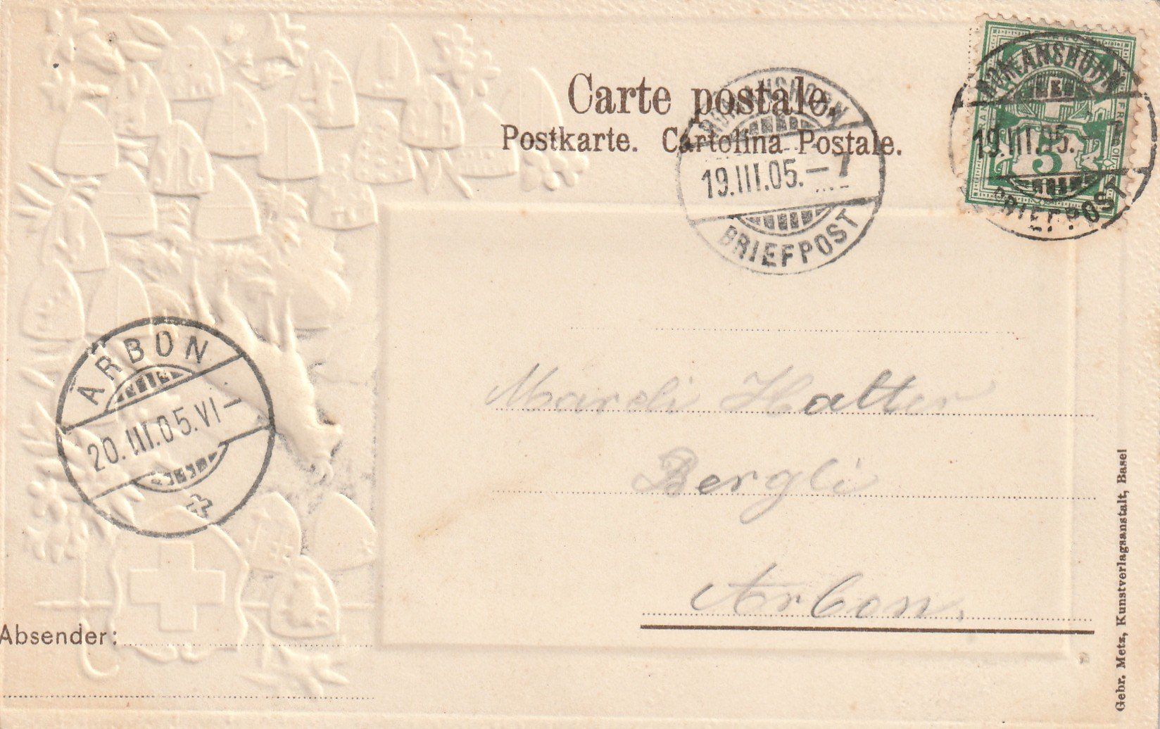 Cartes postales: Romanshorn mit Post Prägekarte – D'occasion à Rorschacherberg par fratovi2 1