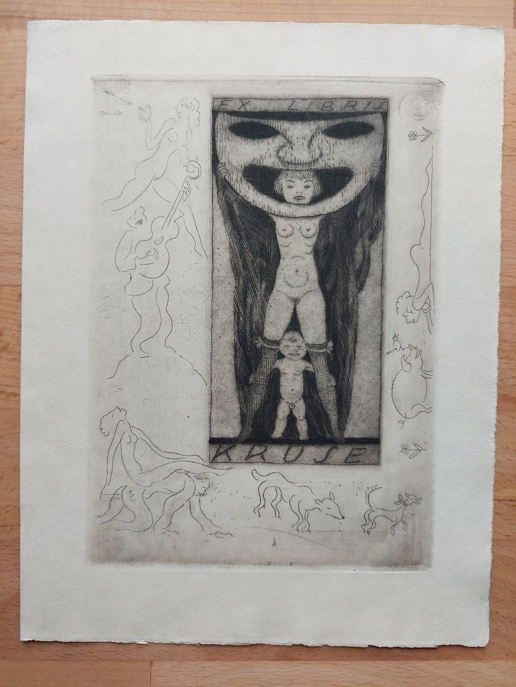 Dipinti: Exlibris Michel Fingesten - Original Radierung – Usato da Obfelden venduto da Exlibris-Art 1
