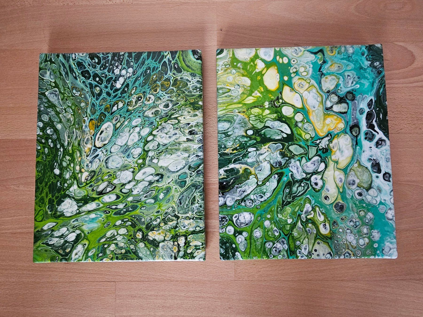 Foto & Immagini: 2 kleine Bilder Acrylic-Pouring – Nuovo (secondo la descrizione) da Zürich venduto da flogax193 4