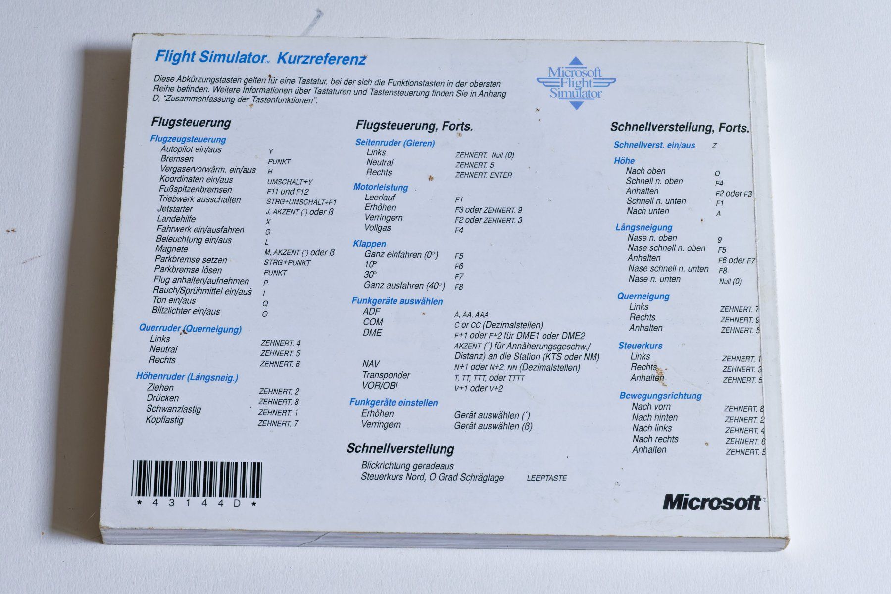 Microsoft Giochi: Microsoft Flight Simulator Flughandbuch MS DOS 5.0 – Usato da Scherz venduto da Neogeo5000 1