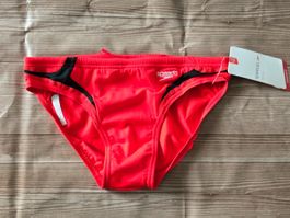 🆕️ Speedo Junior Brief Badehose - 164 - Rot/Schwarz