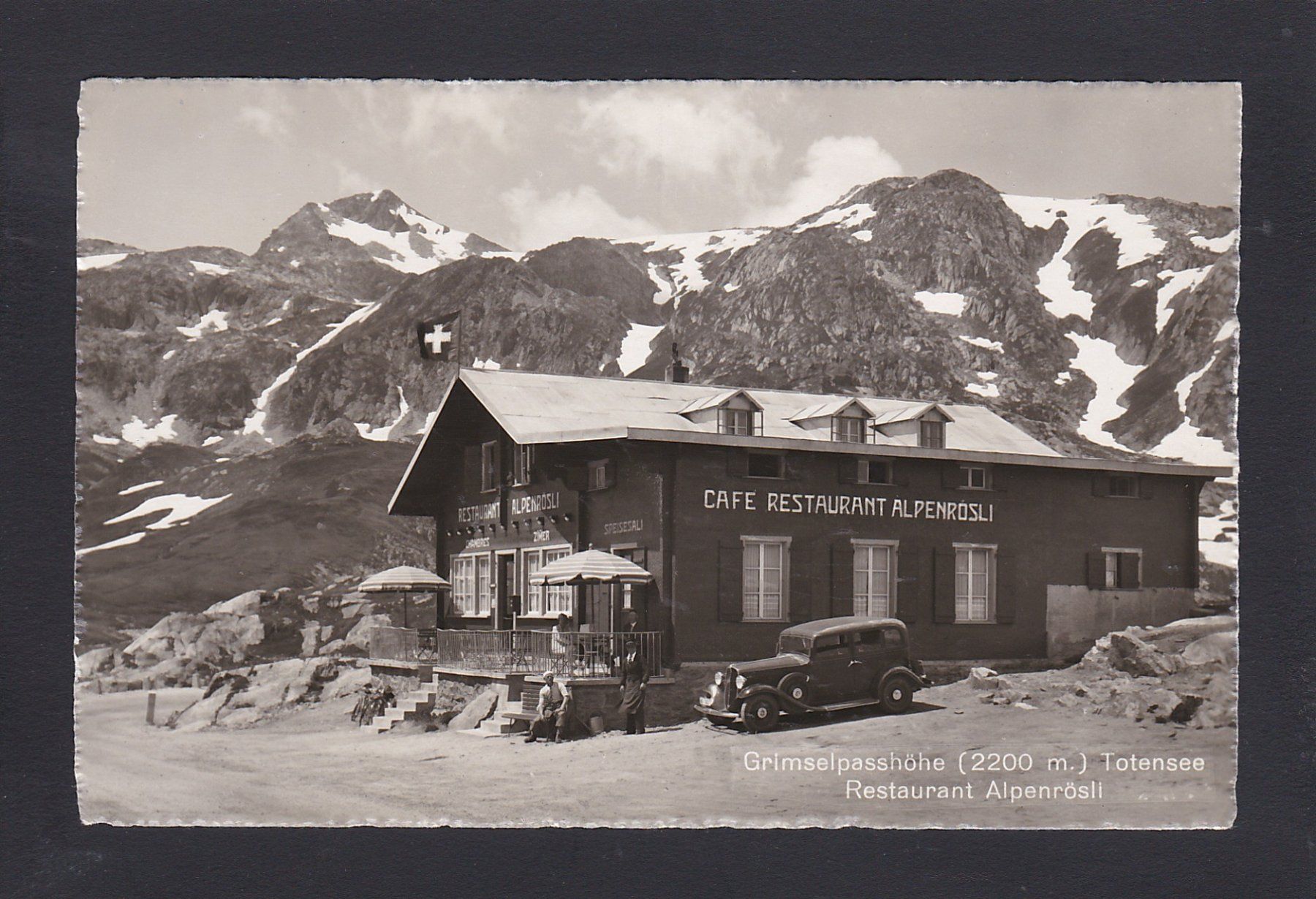 Cartoline postali: GRIMSEL Passhöhe, Restaurant Alpenrösli 1941 – Usato da Reiden venduto da cinfis