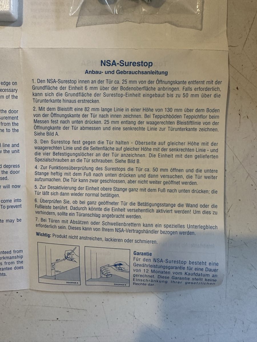 Systèmes d'alarme: Türstopper gegen Einbrüche – Neuf (Voir description) à Rebstein par Svnb03 1