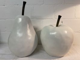 Deko-Objekt Apfel & Birne, weiss, für Herbstzeit, Top!