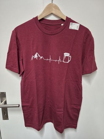 T-Shirt Bio Baumwolle Gr.S, Bier, Puls,  Wandern, NEU