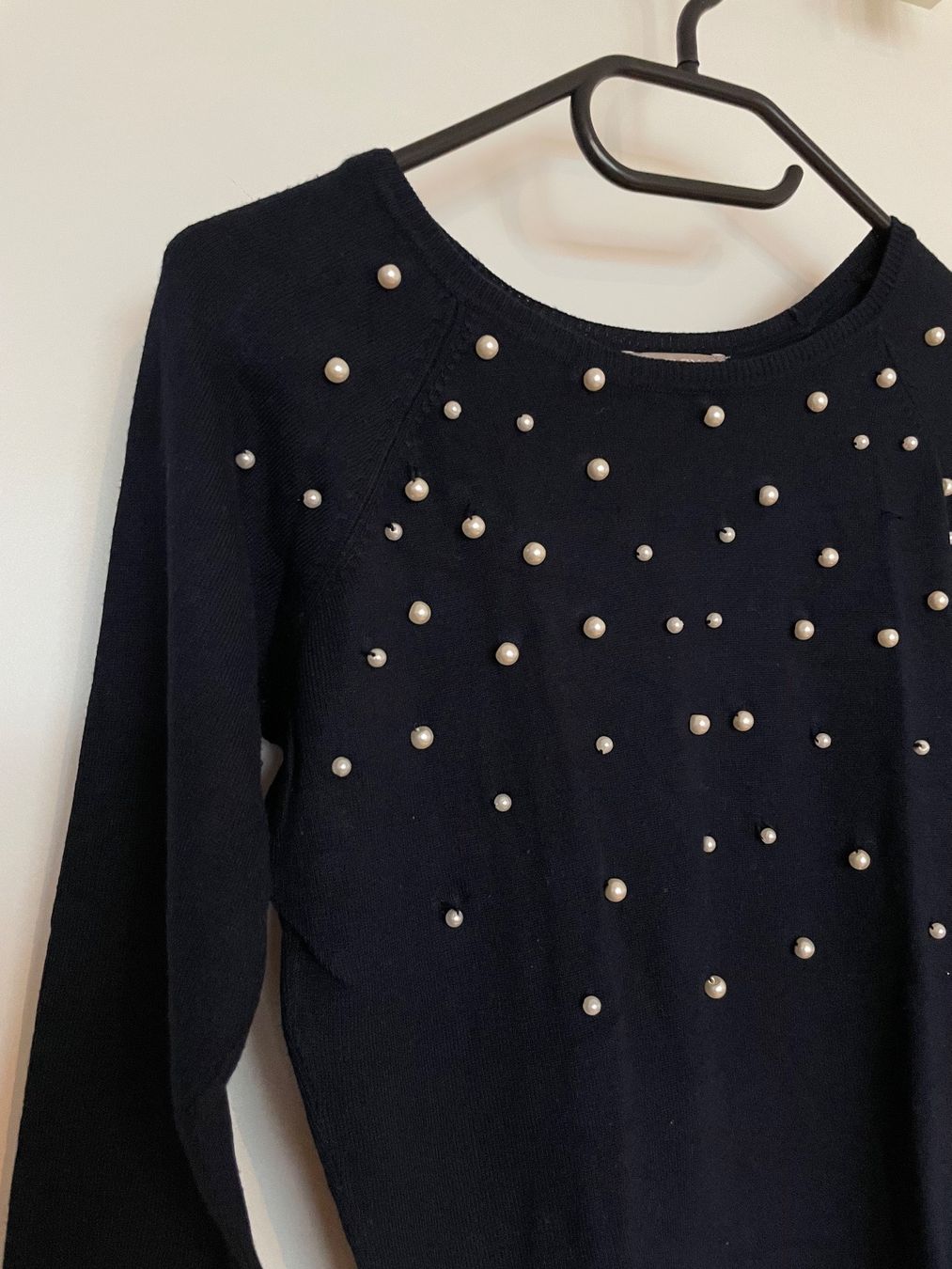 Orsay Pullover & Sweatshirts: Dunkelblauer Pullover mit Perlen - S - so elegant! – Neu (gemäss Beschreibung) aus Pfäffikon SZ von ansyyy