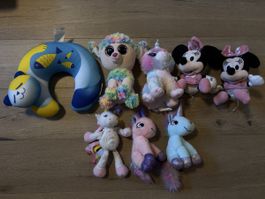 Bundle of Plush Toys: Unicorns, Minnie Mouse & Neck Pillow!