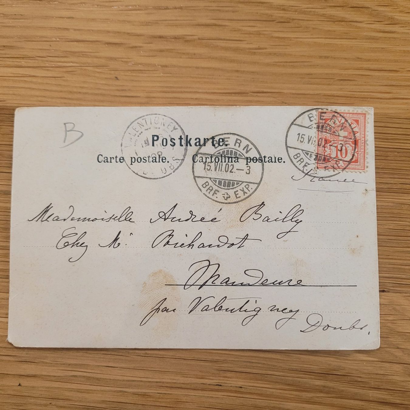 Cartoline postali: Postkarten Genève Bern 1902 – Usato da Biel/Bienne venduto da Destockweb 1