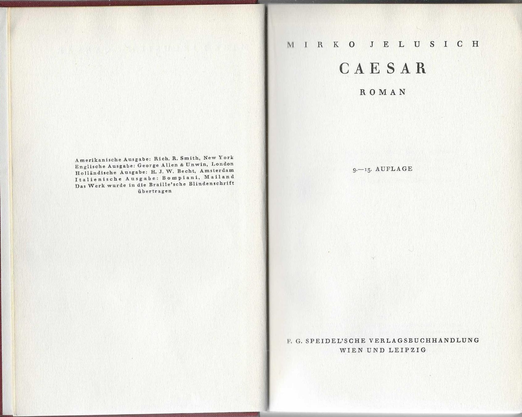 Libri: Cäsar von Mirko Jelusich 1930 – Usato da Flims - Dorf venduto da Stagediver 1