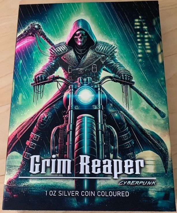 Tutti le monete: Grim Reaper Cyberpunk 2024 Maple Leaf 1oz SILBER -COLOR EDIT – Nuovo (secondo la descrizione) da Wetzikon ZH venduto da Nicki6 4