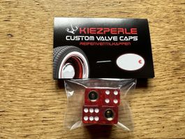 Ventilkappen moped töffli auto velo Würfel rot