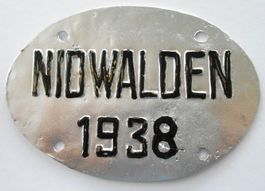 Velonummer Nidwalden 1938 NW 38