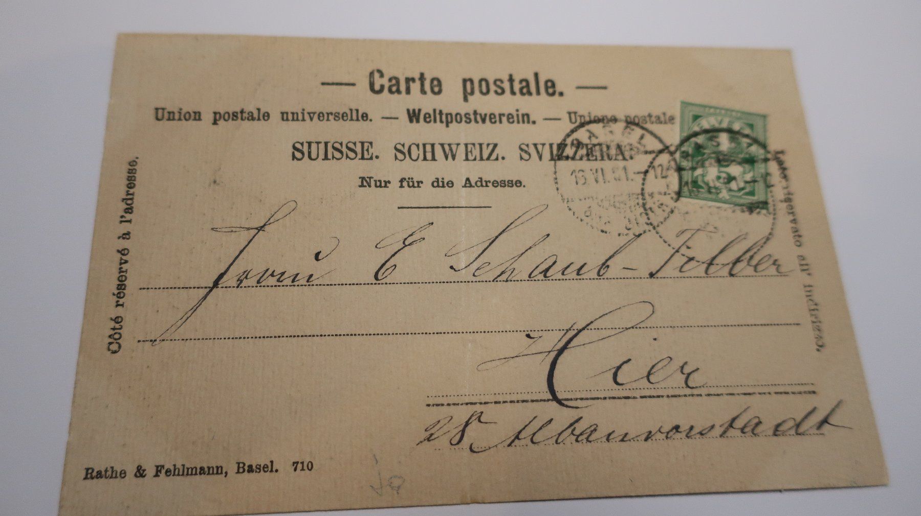 Ansichtskarten: Basel St. Johannthor  1901 – Gebraucht aus Cormoret von Pascalll2001 4