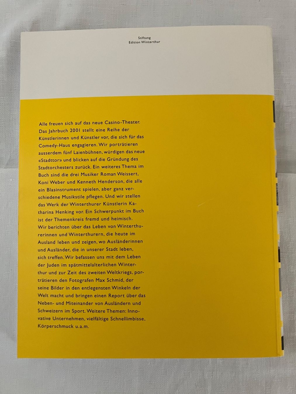 Libri: Jahrbuch Winterthur 2001 – Usato da winterthur venduto da Grami1 2
