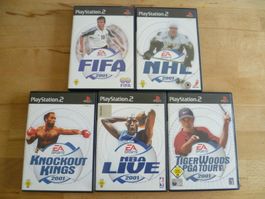 5 Sport Spiele Games aus dem Jahre 2001 für Sony PS2