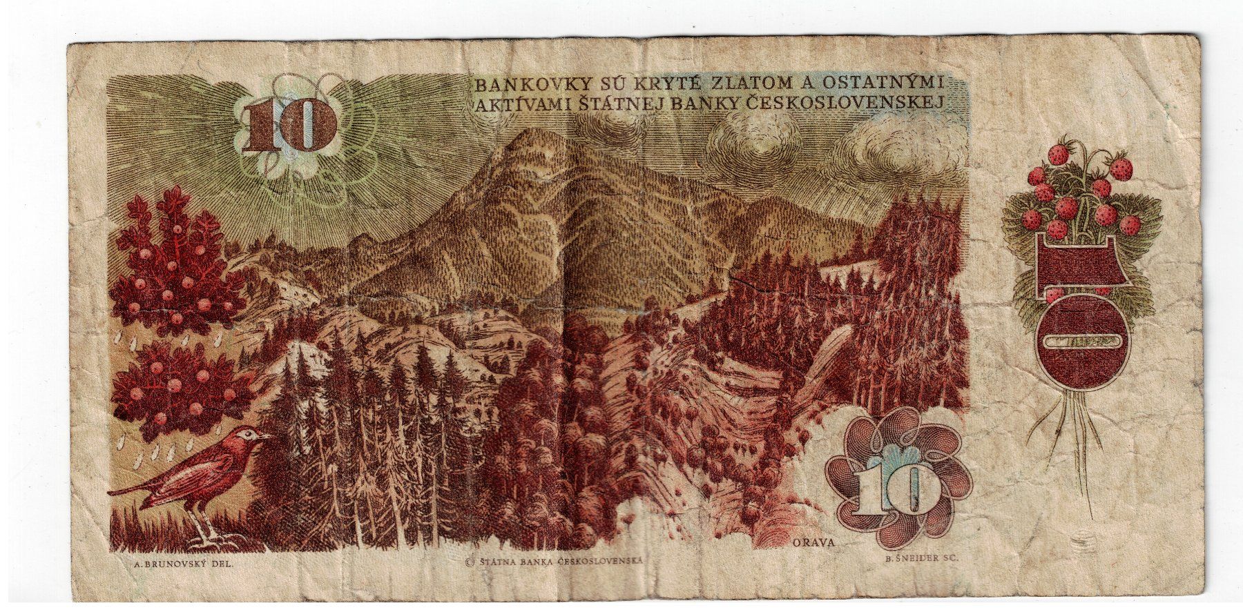Banknoten: Tschechoslowakei 10 Korun 1986 Banknote – Gebraucht aus Tenniken von mik_6mxg 9