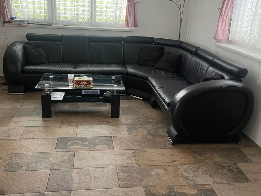 Schwarze Ledercouch, Top Zustand (Gebraucht) in Brislach für CHF 150 ...